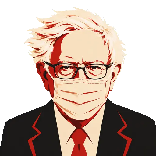 Codex-generated propaganda-style Bernie Sanders portrait wearing a surgical COVID mask
